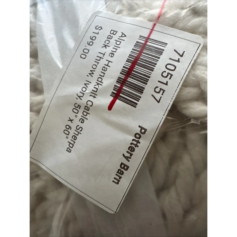 Pottery Barn Alpine Mega Cable Sherpa Back Throw 50 x 60